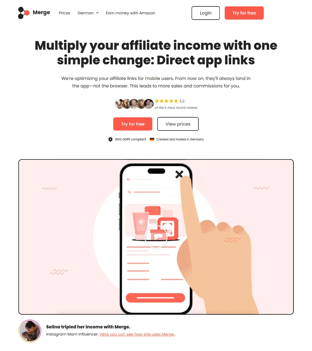 The Merge smart link dashboard